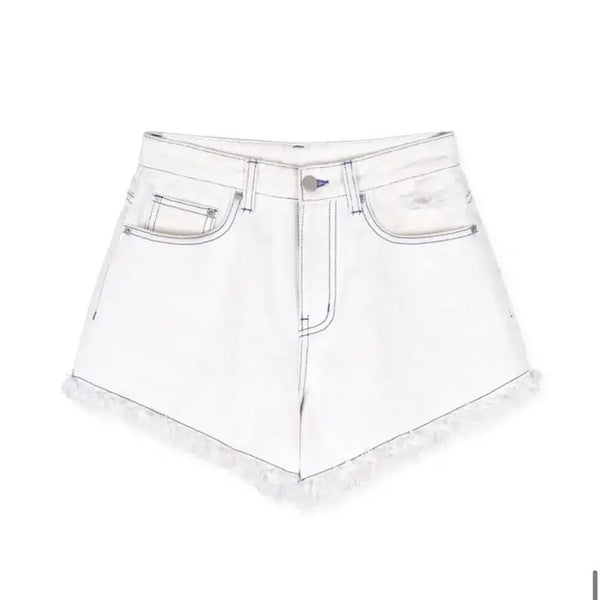 [BUNJANG] Naked Surf Club Lettering Denim Shorts White Size 1 / 네이키드서프클럽 레터링 데님 숏팬츠 화이트 1 사이즈