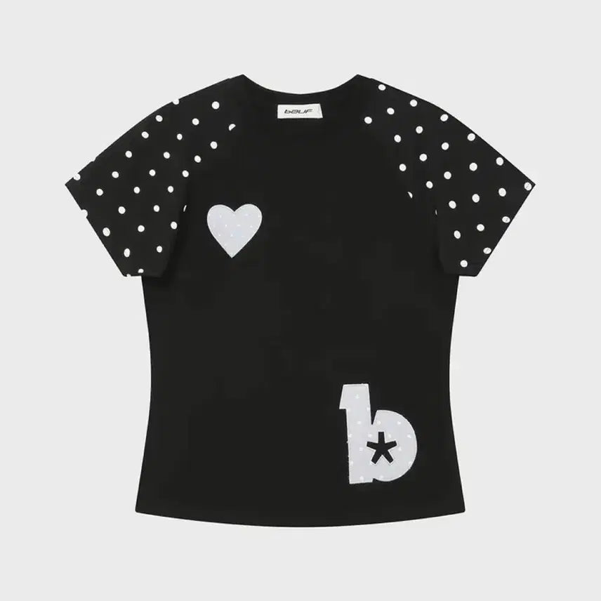 [BUNJANG] Bauf Angel Wing Slim Fit T-Shirt (Dot Black) / 바우프 엔젤 윙 슬림핏 티셔츠 [도트 블랙]
