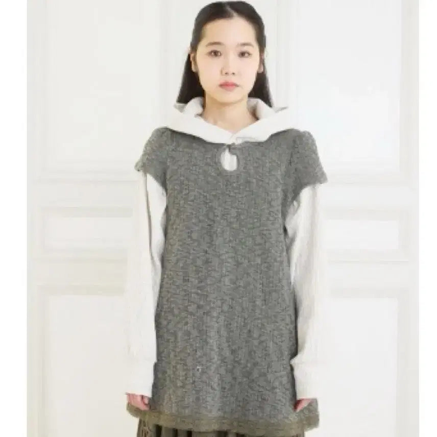 [BUNJANG] Colocynth Weird Drop Top Dress (Khaki Charcoal) / 콜로신스  위어드 드롭탑 원피스 (카키 차콜)