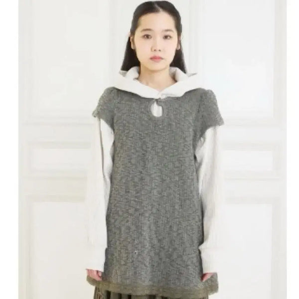 [BUNJANG] Colocynth Weird Drop Top Dress (Khaki Charcoal) / 콜로신스  위어드 드롭탑 원피스 (카키 차콜)
