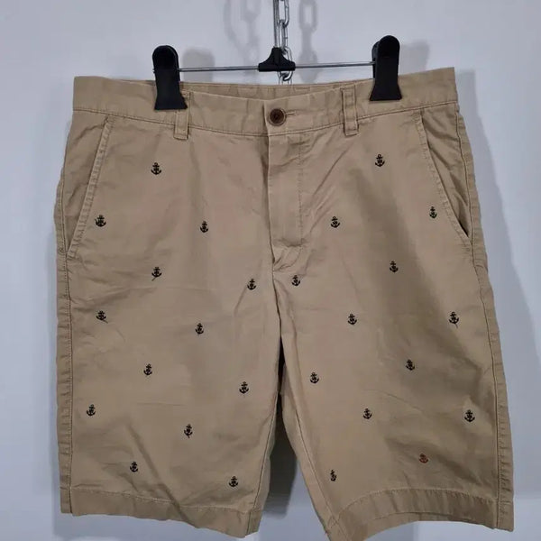 [BUNJANG] Hazzys Beige Anchor Pattern Shorts / 헤지스 베이지 앵커 패턴 반바지