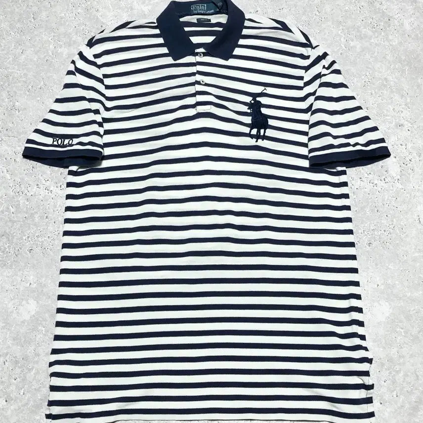 [BUNJANG] Polo Ralph Lauren Big Pony Striped Short-Sleeve Polo Shirt / 폴로 랄프로렌 빅포니 반팔 티셔츠 깔끔 스트라이프