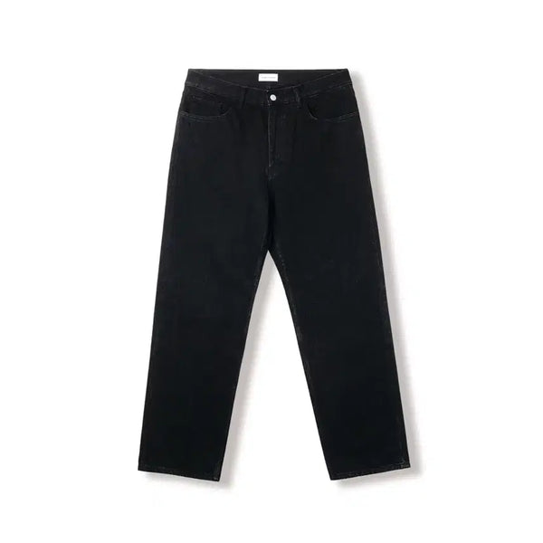 [BUNJANG] Steadyeverywhere Regular Straight Denim Pants (All Black) / 스테디에브리웨어 레귤러 스트레이트 데님 팬츠 (올 블랙) 4