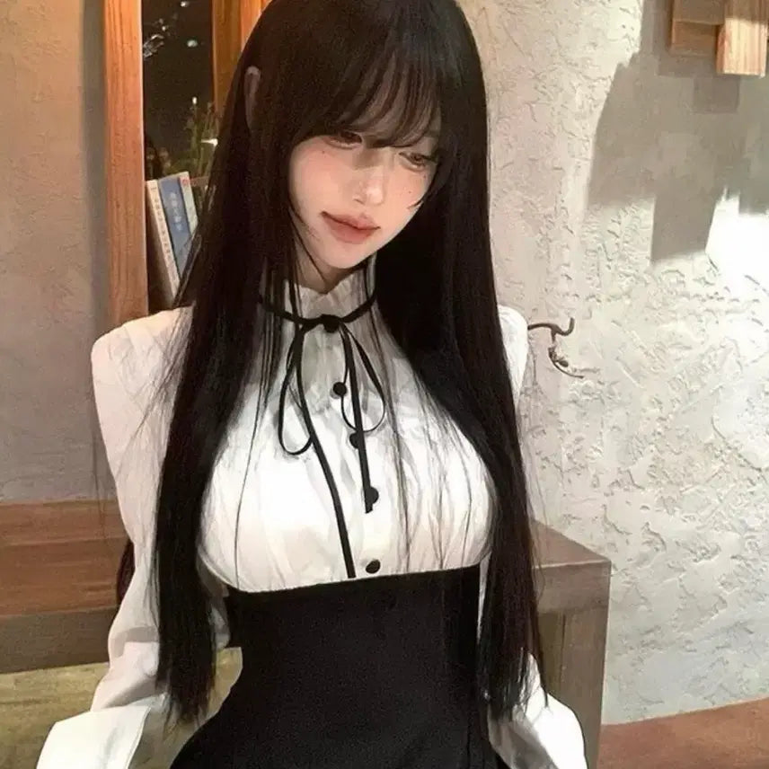 [BUNJANG] Myungwolui Bam Gothic Slip Dress / 초초희귀 공겜 공겜여주 음산미녀 고스깔 명월의밤 슬립블라우스원피스