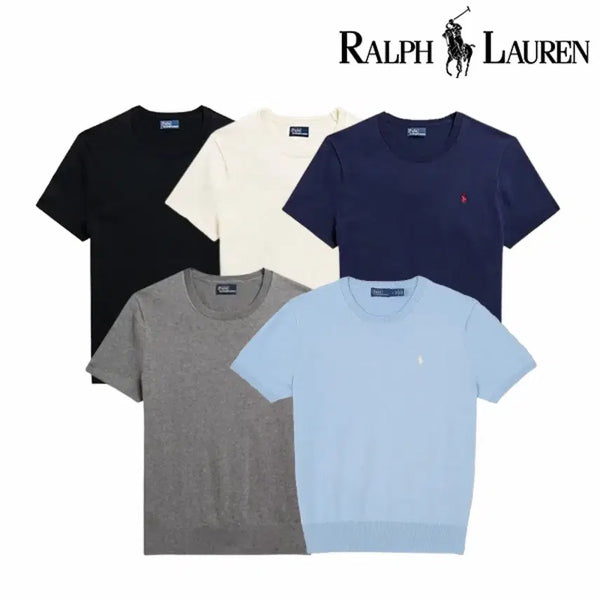 [BUNJANG] Polo Ralph Lauren Women's Cotton Short Sleeve Sweater Knit 3 Colors / 정품/새상품) 폴로랄프로렌 여성 코튼 반소매 스웨터 반팔 니트 3종