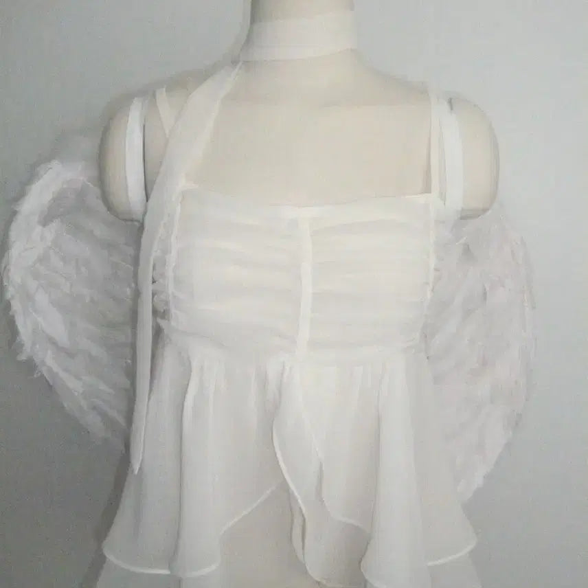 [BUNJANG] Angel Number 555 Tulip Tank Top Cream S / 엔젤넘버555 튤립 나시 크림 S