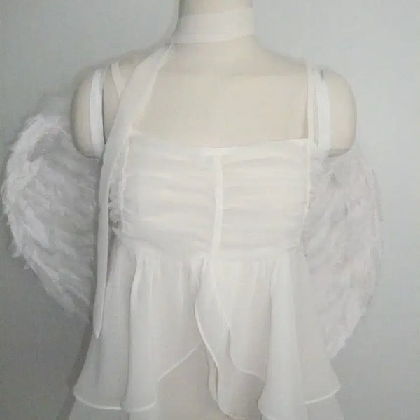 [BUNJANG] Angel Number 555 Tulip Tank Top Cream S / 엔젤넘버555 튤립 나시 크림 S