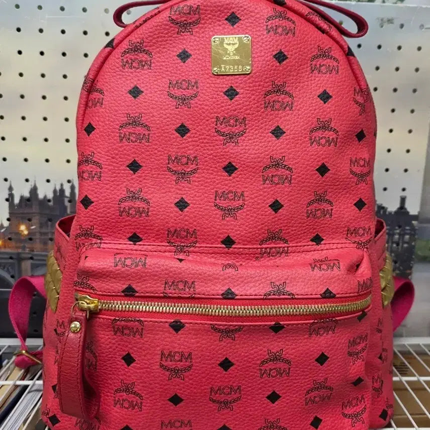 [BUNJANG] MCM Stark Visetos Backpack Strawberry Pink / 엠씨엠 백팩 스타크 비세토스 핑크백팩 GE70