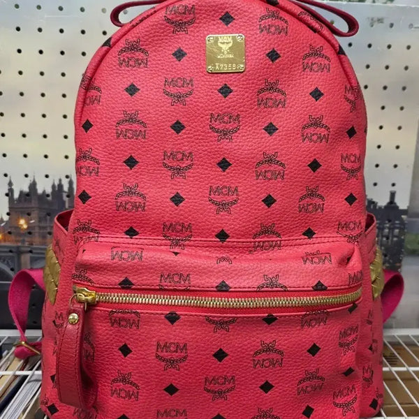 [BUNJANG] MCM Stark Visetos Backpack Strawberry Pink / 엠씨엠 백팩 스타크 비세토스 핑크백팩 GE70