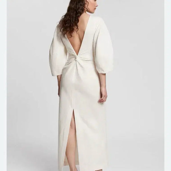[BUNJANG] And Other Stories Open Back White Satin Dress / 새상품) 앤아더스토리 셀프웨딩드레스