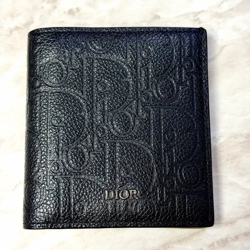 [BUNJANG] Dior Gravity Leather Bifold Wallet Black Smooth Calfskin Full Set / 디올 반지갑 그래비티 가죽 블랙 스무스 카프스킨 풀세트 신세계본점구매