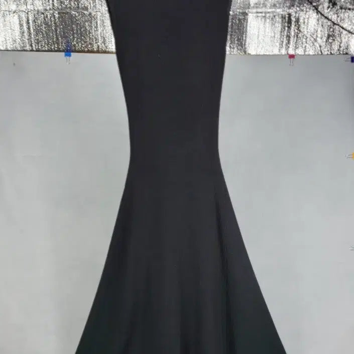 [BUNJANG] Maje Knit V-Neck Flare Long Dress Black / 마쥬 니트 원피스