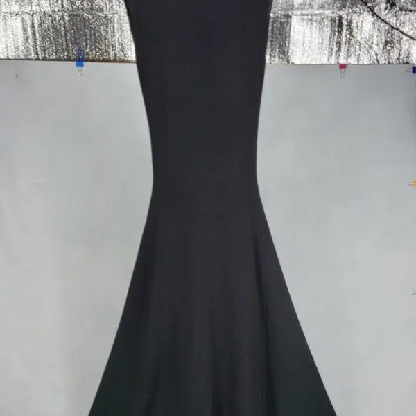 [BUNJANG] Maje Knit V-Neck Flare Long Dress Black / 마쥬 니트 원피스
