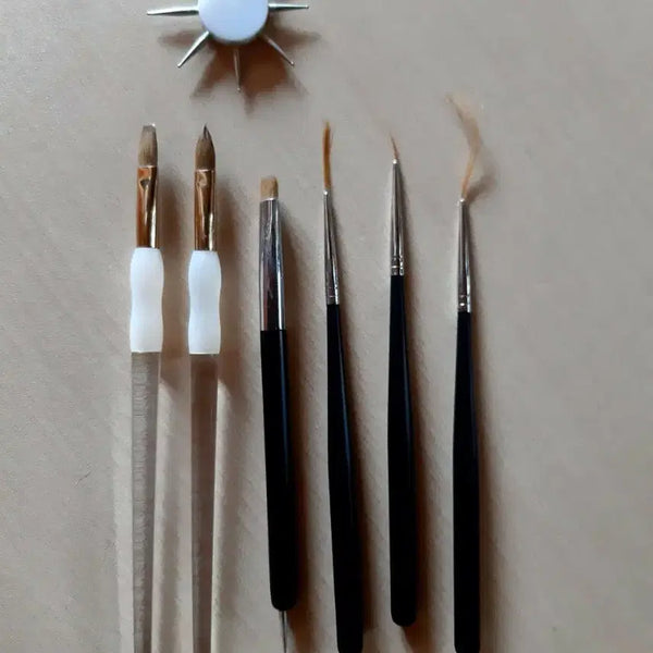 [BUNJANG] Unused Nail Art Brush Set with 6 Brushes and Tools / (미사용) 네일아트 브러쉬 세트 6개와 도구