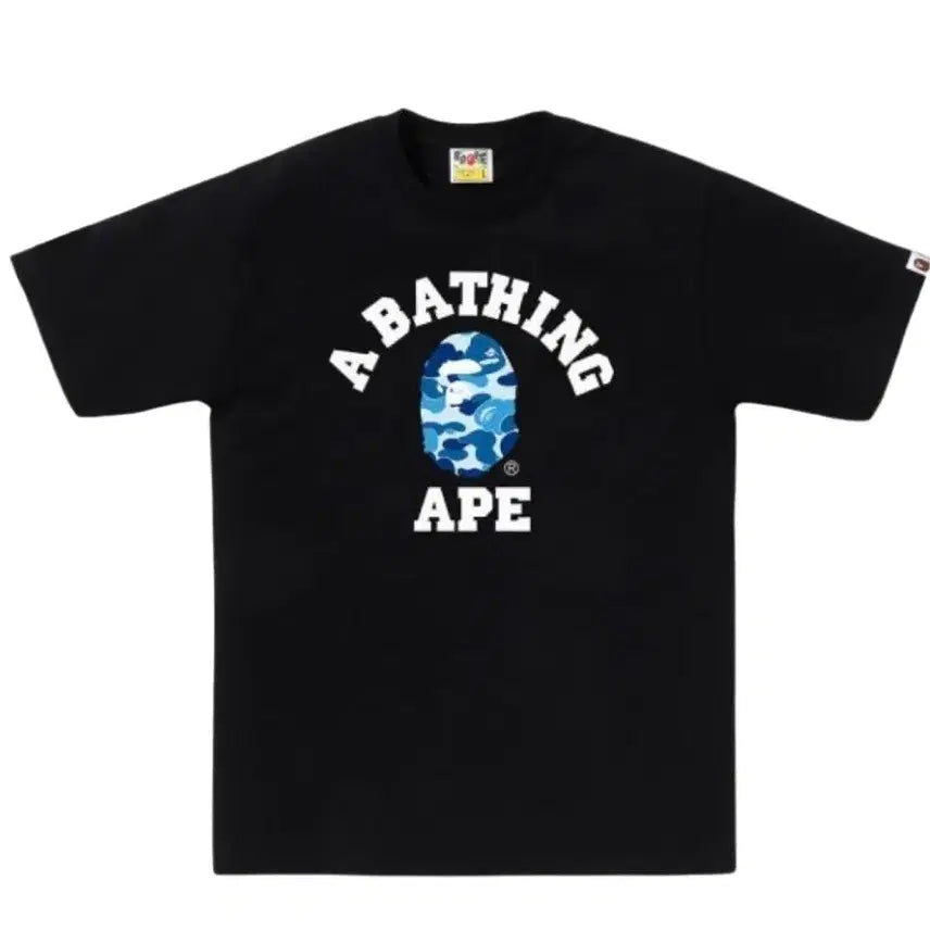 [BUNJANG] BAPE ABC Camo College T-Shirt Black Blue / [정품]베이프 ABC 카모 컬리지 티셔츠 블랙 블루