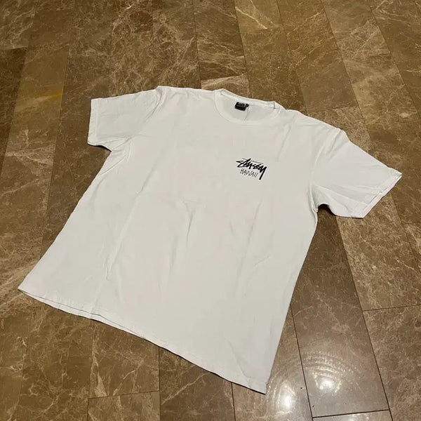 [BUNJANG] Stussy Hawaii White Short Sleeve T-Shirt / 스투시 하와이 HAWAII  화이트 반팔