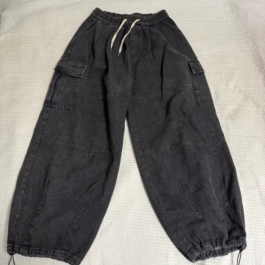 [BUNJANG] Double JD Cargo String Denim Pants / 더블제이디 카고 스트링 데님 팬츠