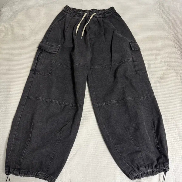 [BUNJANG] Double JD Cargo String Denim Pants / 더블제이디 카고 스트링 데님 팬츠