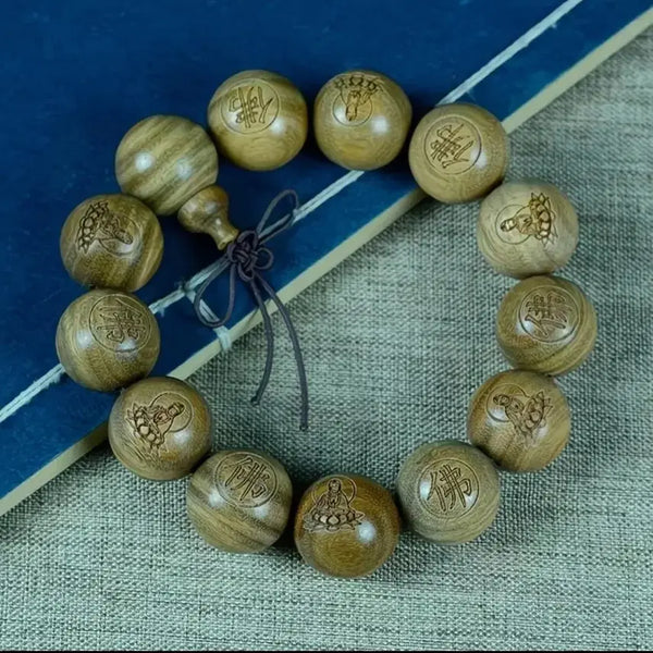 [BUNJANG] Buddha Green Sandalwood Guan Yin Bodhisattva Prayer Beads 20mm / 붓다 녹단 관세음보살 (녹단은 3가지 변색합니다)20mm