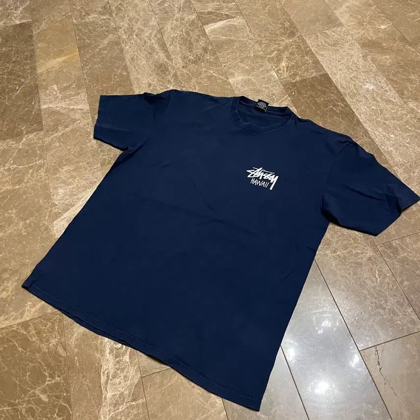 [BUNJANG] Stussy Hawaii Navy Short Sleeve T-Shirt / 스투시 하와이 HAWAII 네이비 반팔
