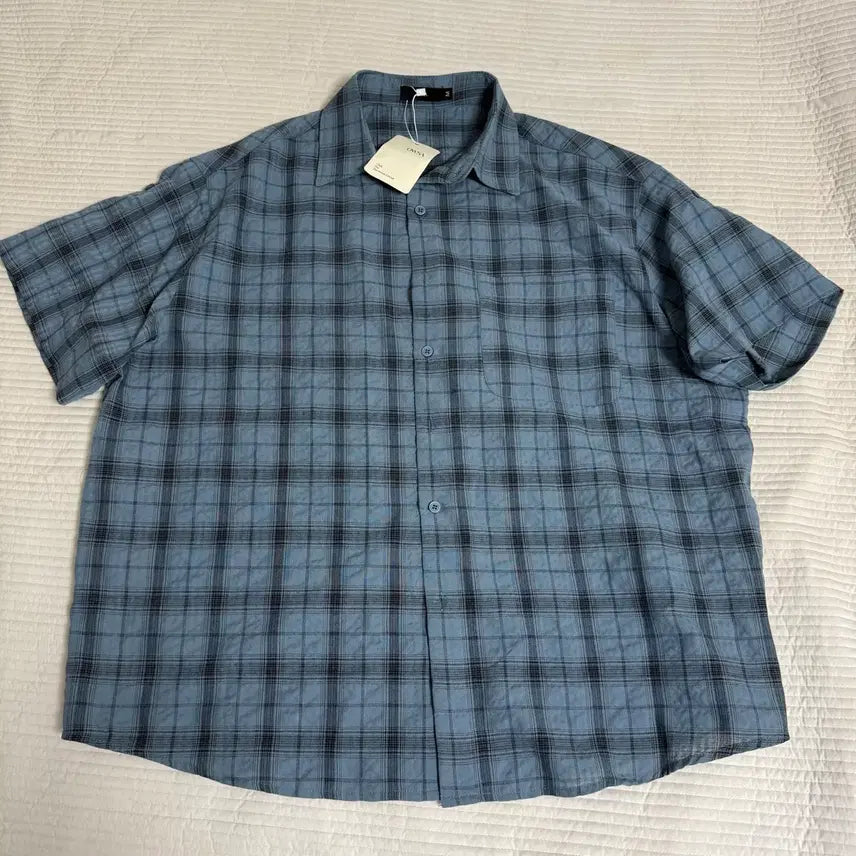 [BUNJANG] OUSA Check Short-Sleeve Shirt / 오우사 체크 반팔셔츠