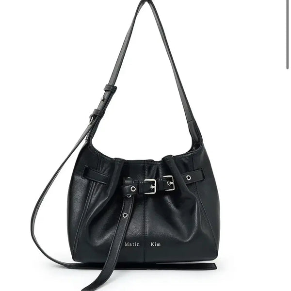 [BUNJANG] Matinkim Black Buckle Detail Shirring Bucket Shoulder Bag / 마뗑킴 블랙 버킷백 숄더백 새상품