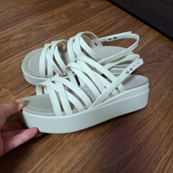 [BUNJANG] Crocs Platform Sandals Beige W8 / 크록스 플랫폼 샌들 베이지 W8