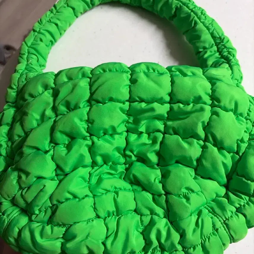 [BUNJANG] COS Lime Shirring Tote Bag / COS 코스 가방