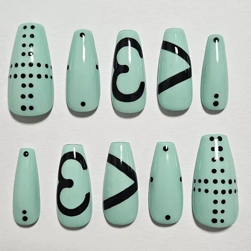 [BUNJANG] Handmade Mint Oreo Nail Tips / [<3 민트오레오_수제네일팁] #상점소개글 필독 :)
