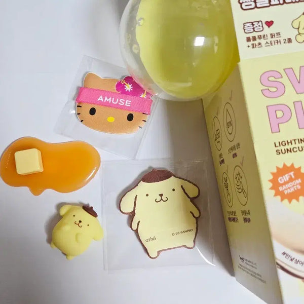 [BUNJANG] Sanrio Pompompurin Athi Hyper Figure, Kitty Puff Bundle, Tanning Kitty / 산리오 폼폼푸린 아떼 히퍼 피규어 키티 퍼프 일괄 태닝키티