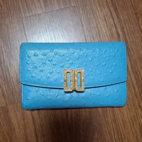 [BUNJANG] Daks Ostrich Medium Wallet Blue / 닥스 오스트리치 중지갑 블루