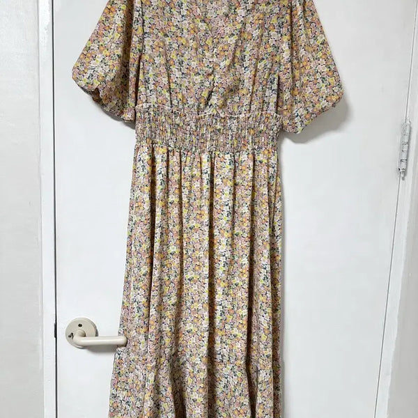 [BUNJANG] Flower Pattern Long Dress / 플라워 패턴 롱 원피스