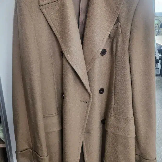 [BUNJANG] Show and Tell Camel Double Breasted Coat Cashmere 100% / 쇼앤텔 카멜 더블폴로코트 캐시미어100