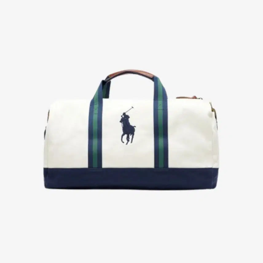 [BUNJANG] Polo Ralph Lauren Duffle Bag White Navy Stripe / 폴로 랄프로렌 더플백 화이트 네이비