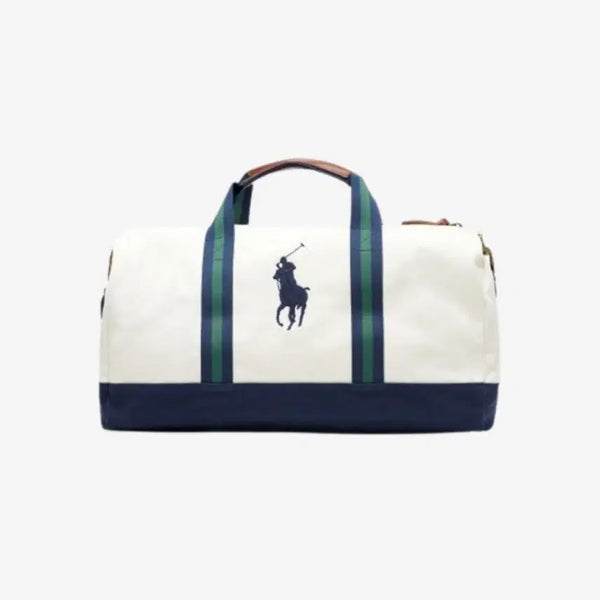 [BUNJANG] Polo Ralph Lauren Duffle Bag White Navy Stripe / 폴로 랄프로렌 더플백 화이트 네이비