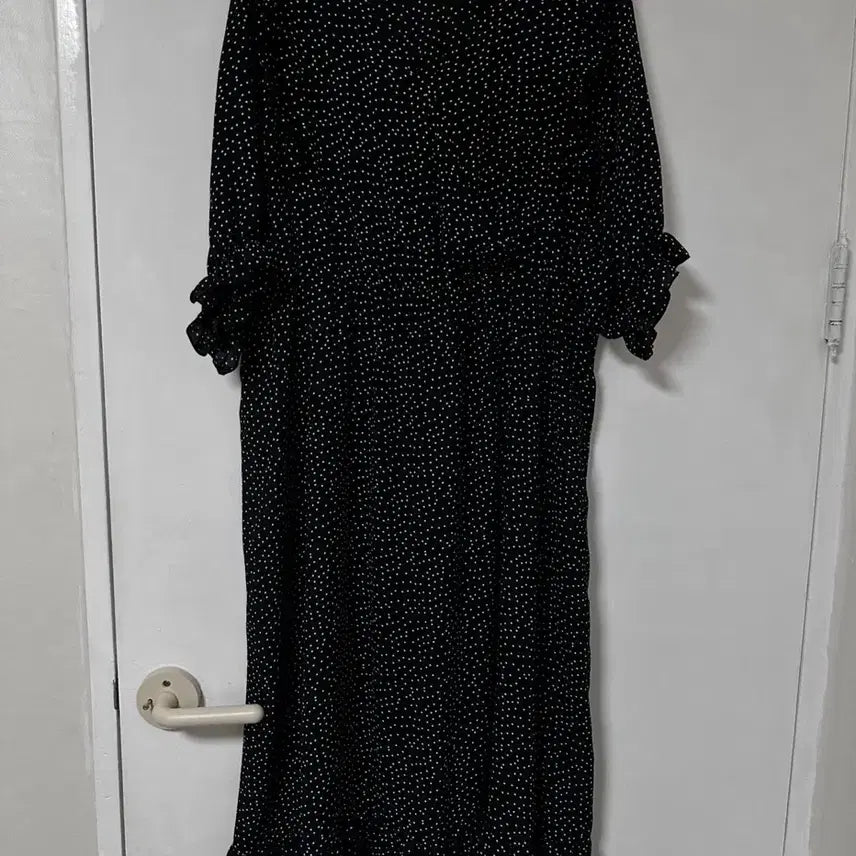 [BUNJANG] Dot Black Long Dress / 도트 블랙 롱 원피스
