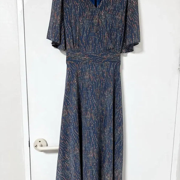 [BUNJANG] Chicline Navy Pattern Long Dress XL / 시크라인 네이비 패턴 롱원피스 XL