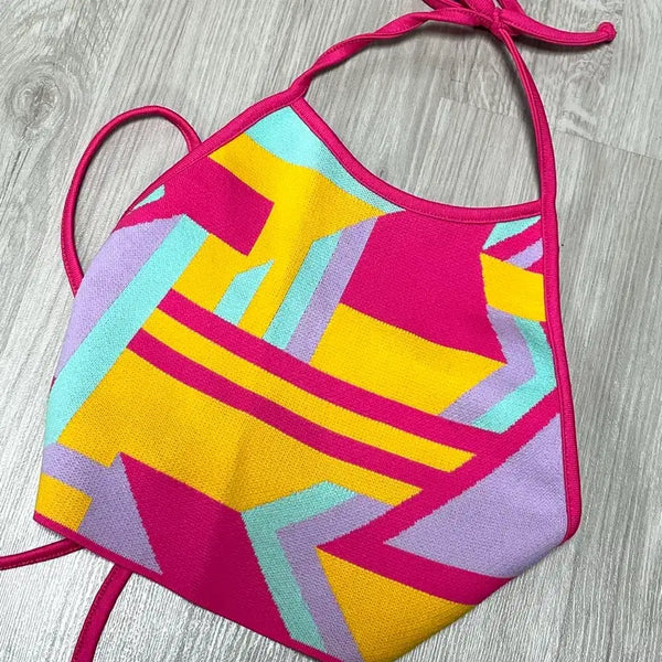 [BUNJANG] Zara Patterned Backless Camisole Top / 자라 패턴 탑 백리스 나시