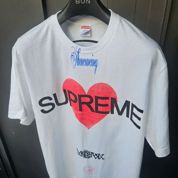 [BUNJANG] Supreme Announcing White T-Shirt / 100~105 슈프림 정품 어나운싱 화이트 티셔츠(새상품급)