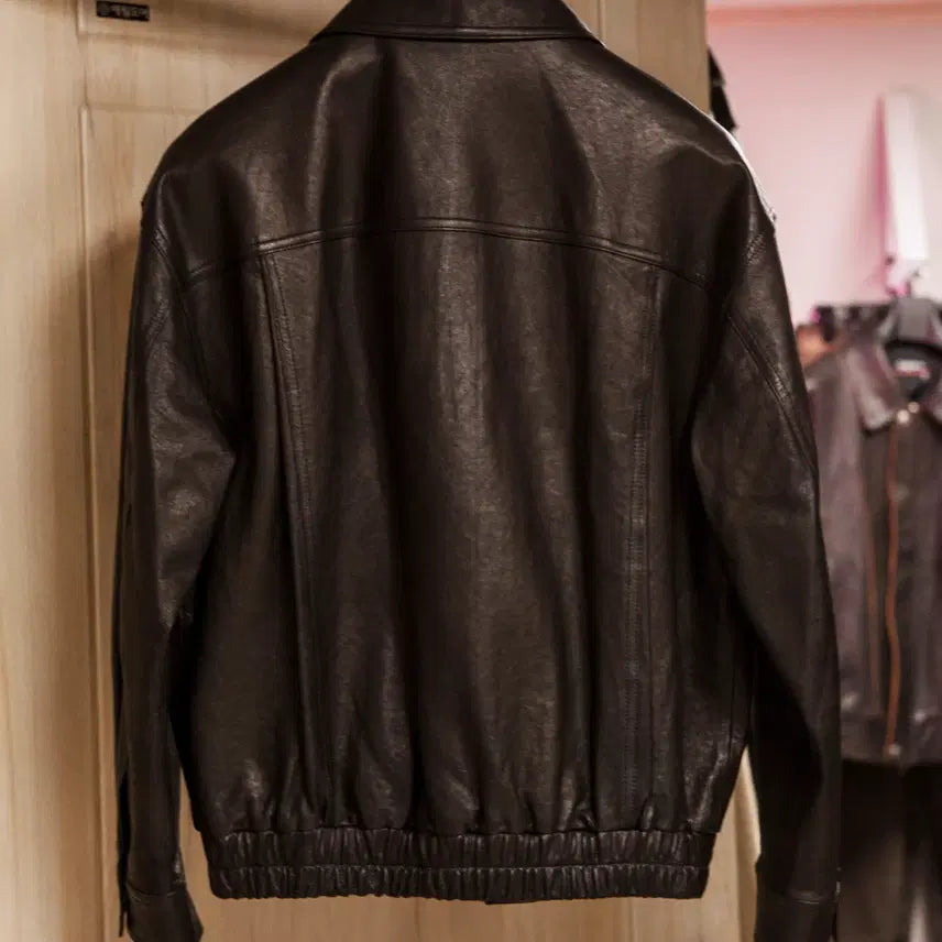 [BUNJANG] Handsome TOM GREYHOUND Lambskin Leather Zip-Up Jacket / 한섬 TOM GREYHOUND 램스킨 재킷