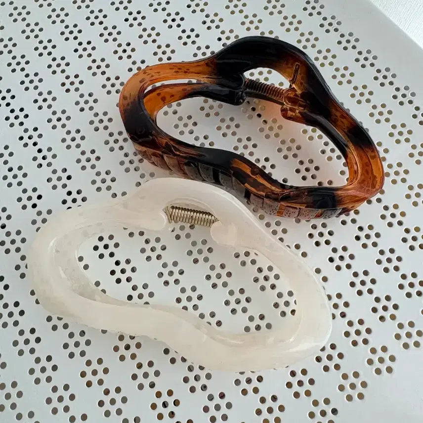 [BUNJANG] Large Wave Hair Clips (Set of 2) / 물결 집게핀 헤어핀 대형 2개