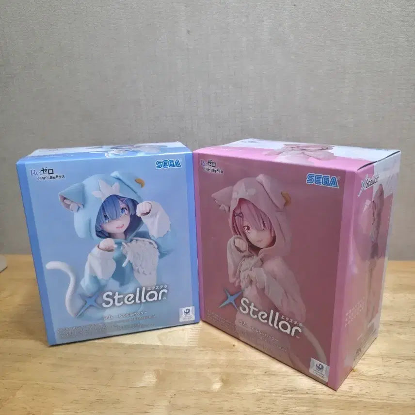 [BUNJANG] Sega Re:Zero Rem & Ram Cat Hoodie Figure Bundle (Sealed) / (미개봉) 세가 리제로 렘 람 스텔라 피규어 2종 일괄 판매