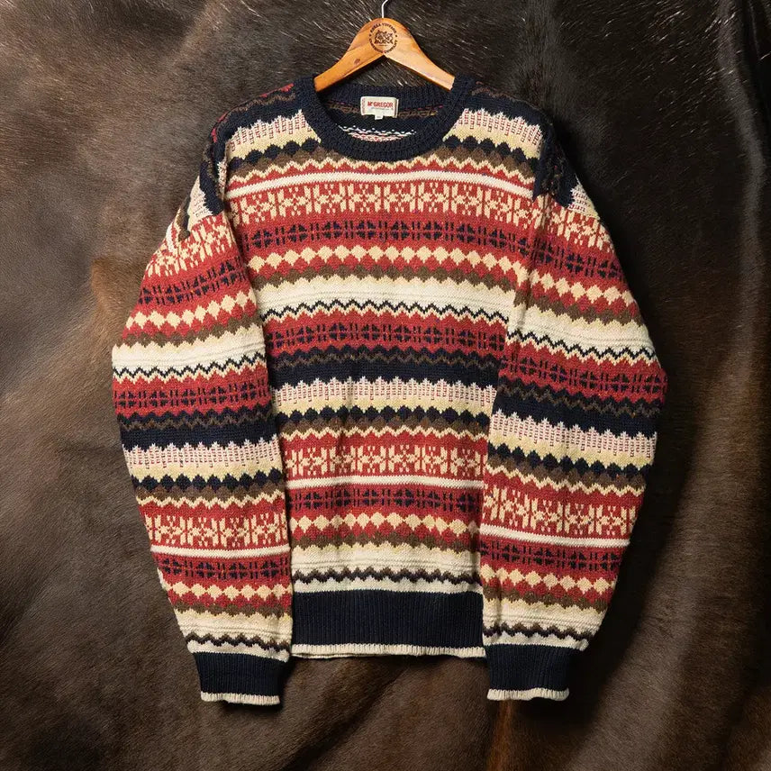 [BUNJANG] McGREGOR 90s Japan Made Multi-Pattern Wool Knit Sweater / [125] 90s 맥그리거 재팬 메이드 멀티패턴 울 니트 스웨터