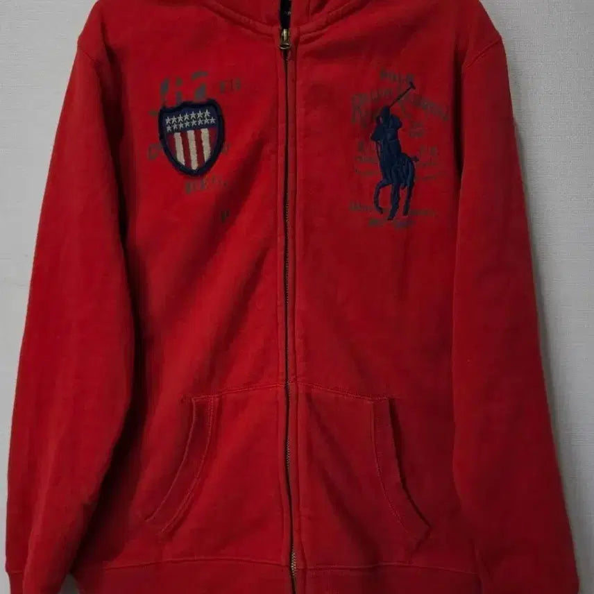 [BUNJANG] Polo Ralph Lauren Big Pony Chief Keef Flag Hoodie Zip-Up L / 폴로랄프로렌 빅포니 치프키프 성조기 후드집업 100/L