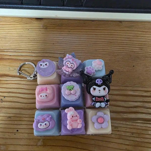 [BUNJANG] Kuromi Keycap Keychain / 쿠로미 키캡 키링