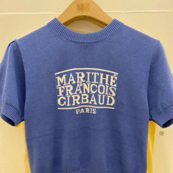 [BUNJANG] Marithe Francois Girbaud Knit Short Sleeve Blue / 마리떼 프랑소와 저르보 니트 반팔 블루