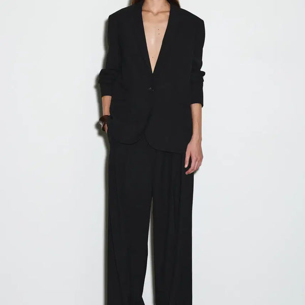 [BUNJANG] COS Relaxed Twill Wide Leg Trousers Black / COS 릴랙스드 트윌 와이드 레그 트라우저