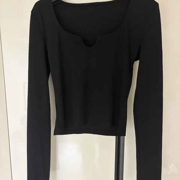 [BUNJANG] Black Cropped T-shirt / 블랙 크롭 티셔츠