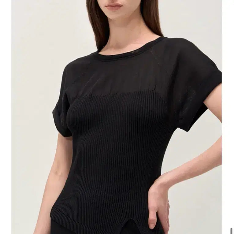 [BUNJANG] Time Knit Short Sleeve T-Shirt / 타임 니트 반팔