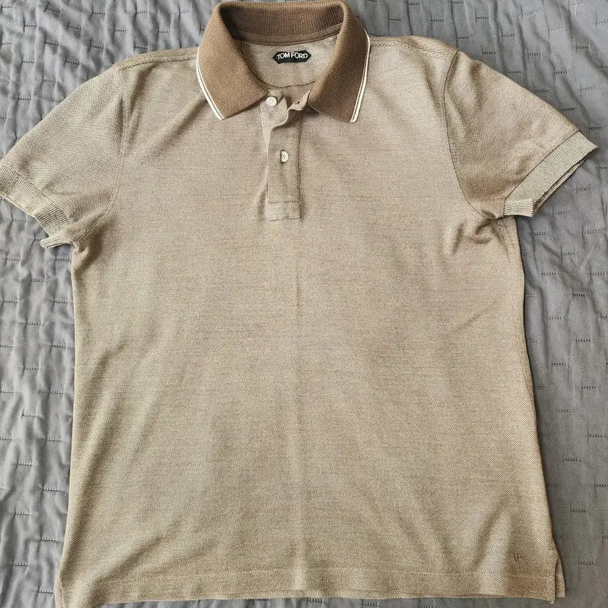 [BUNJANG] Tom Ford Men's Polo Shirt Brown Cotton Silk Blend / 톰포드 폴로 반팔티
